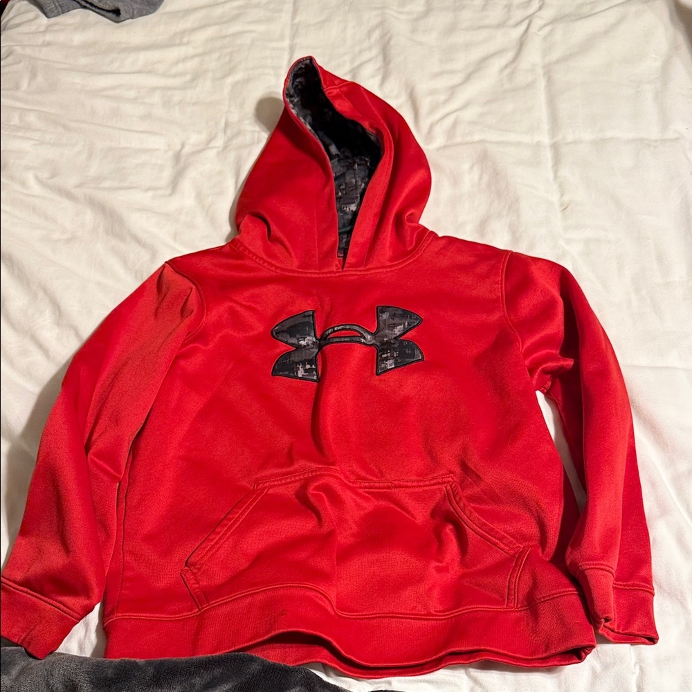 Under Armour Scarlet Hoodie with Black Logo